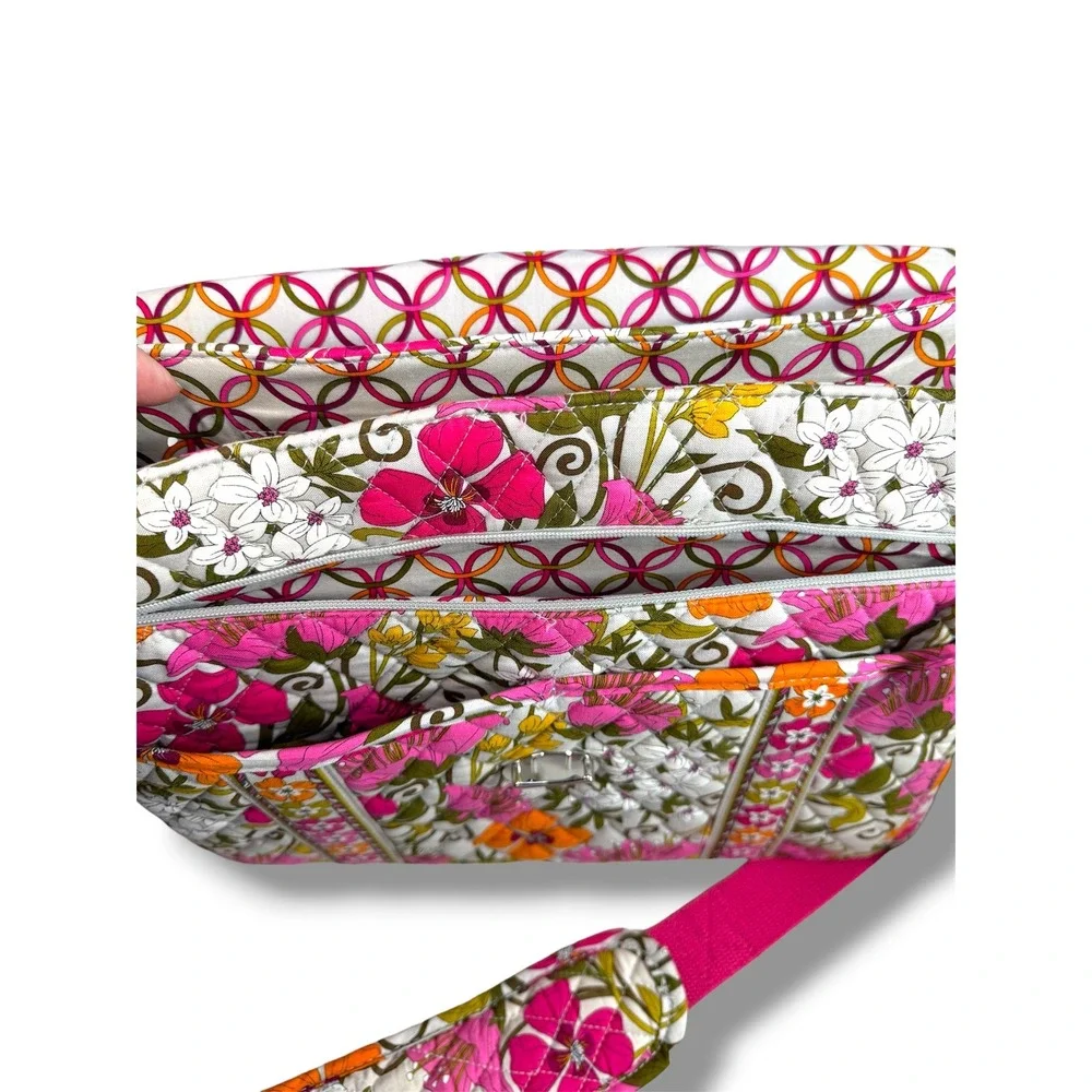Vera Bradley Tea Garden Quilted Floral Laptop Messenger Bag Boho Retro Crossbody